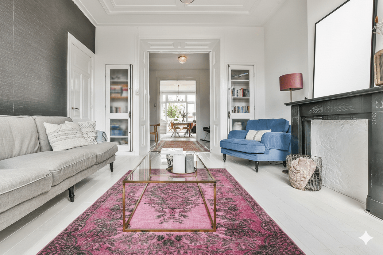 Roze vintage vloerkleed - E793