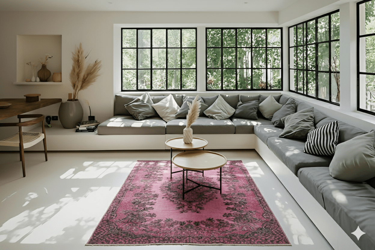 Roze vintage vloerkleed - E924