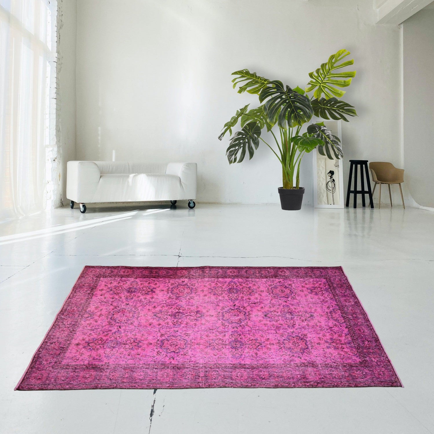 Roze vintage vloerkleed - F209 - Lavinta