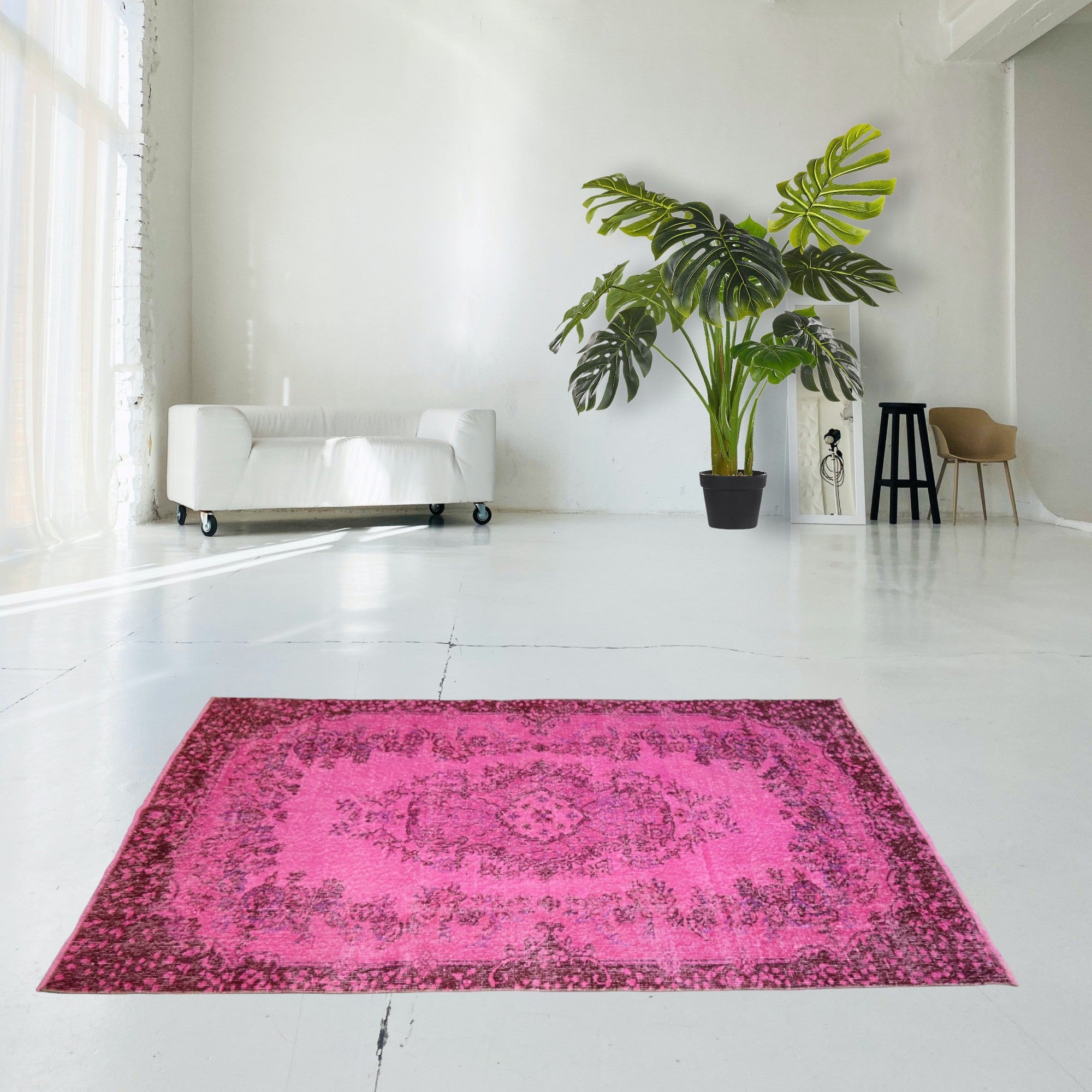 Roze vintage vloerkleed - F218