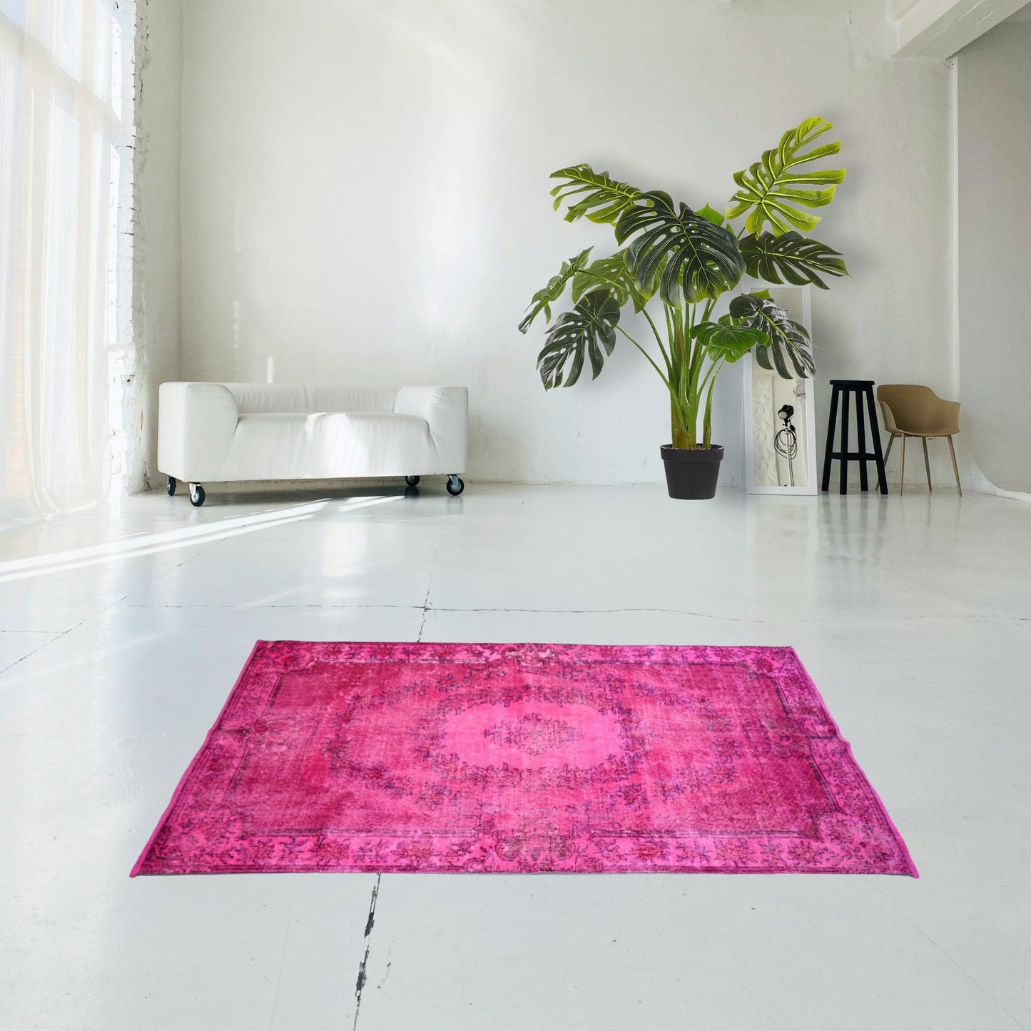 Roze vintage vloerkleed - F224 - Lavinta