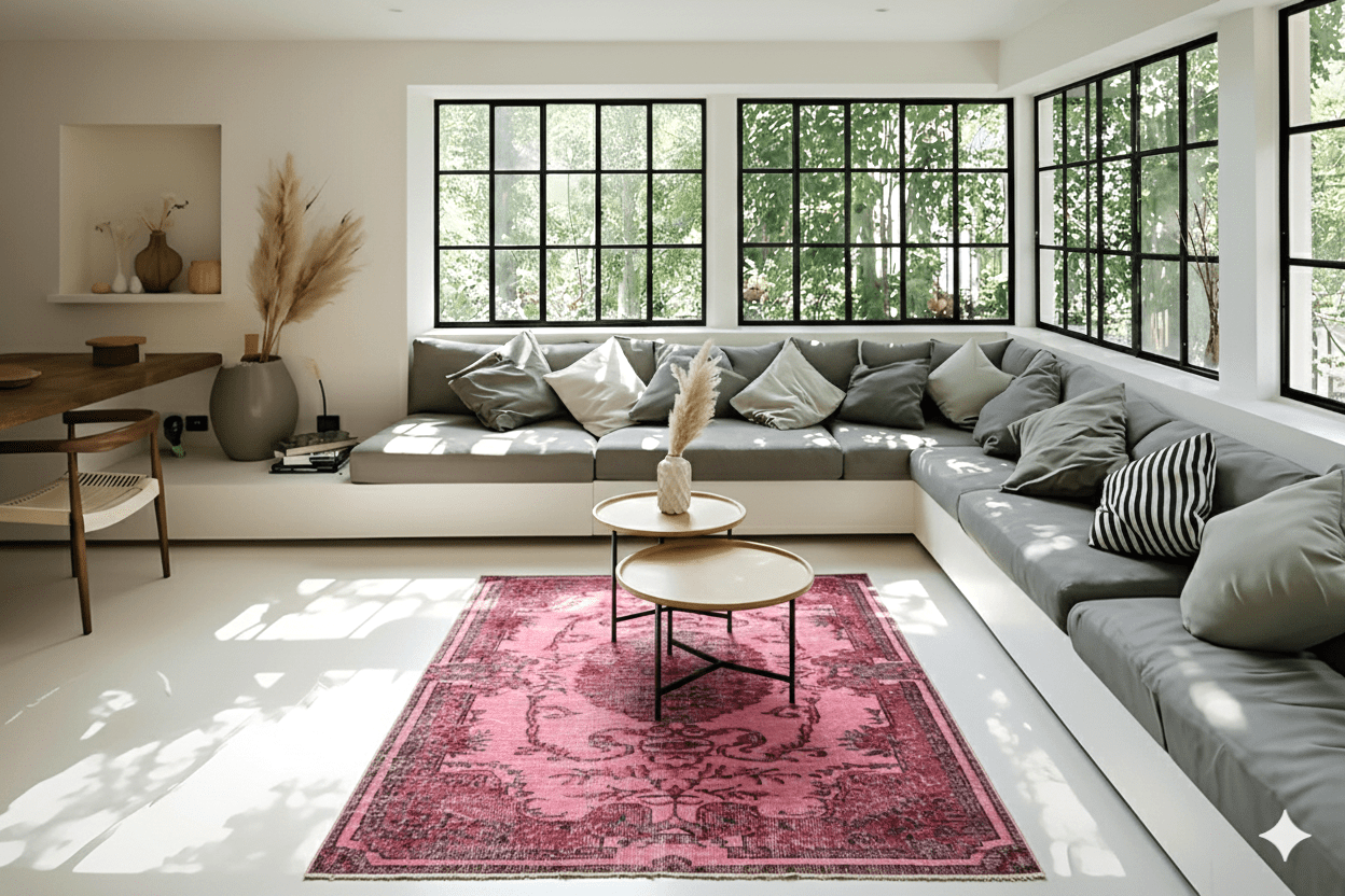 Roze vintage vloerkleed - F228