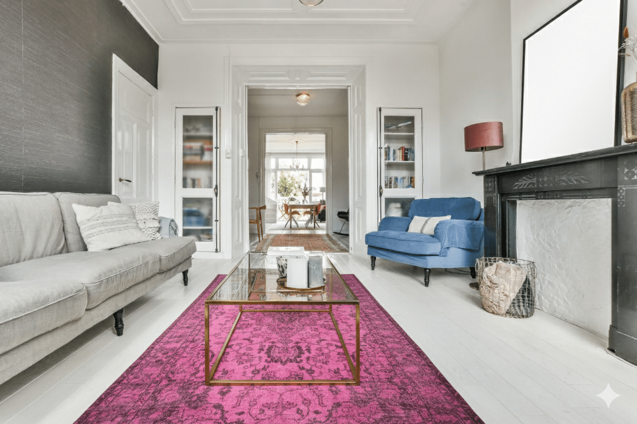 Roze vintage vloerkleed - F406