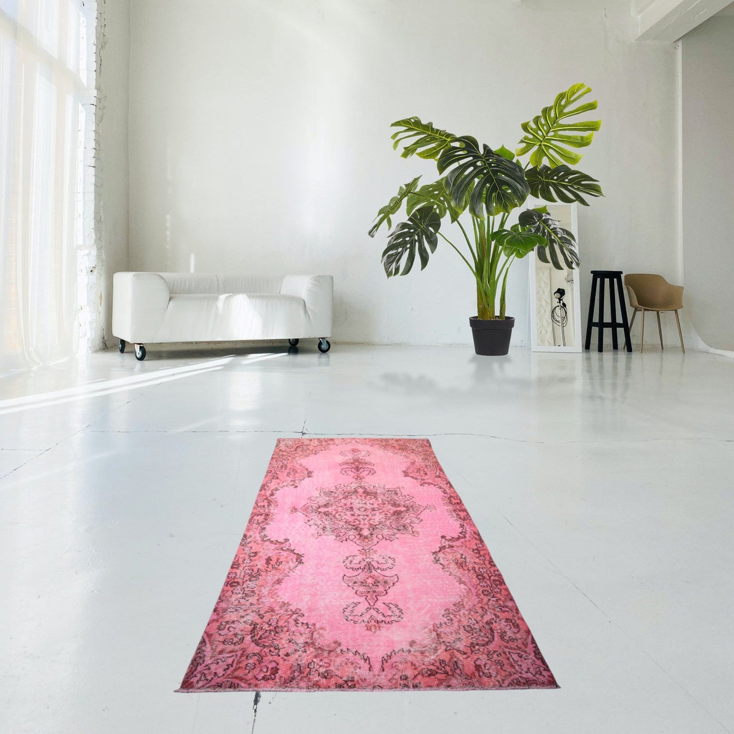 Roze vintage vloerkleed - F425 - Lavinta