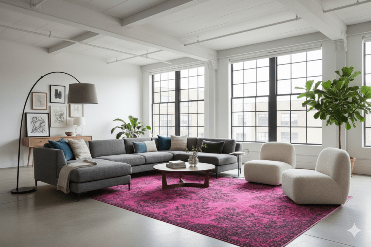 Roze vintage vloerkleed - F440