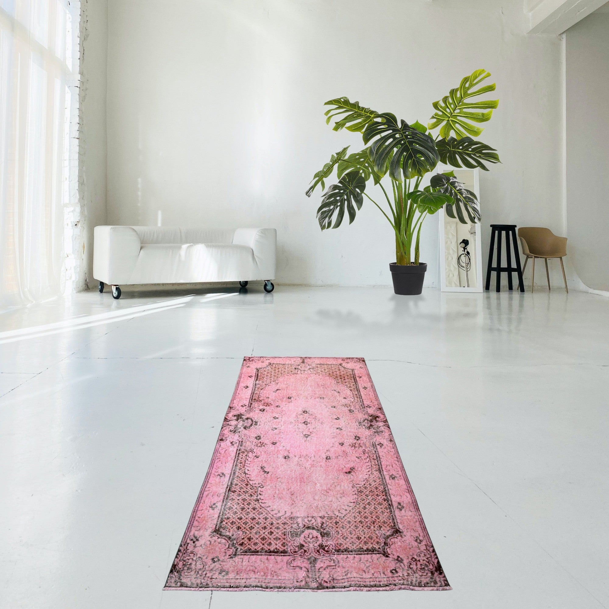 Roze vintage vloerkleed - F548