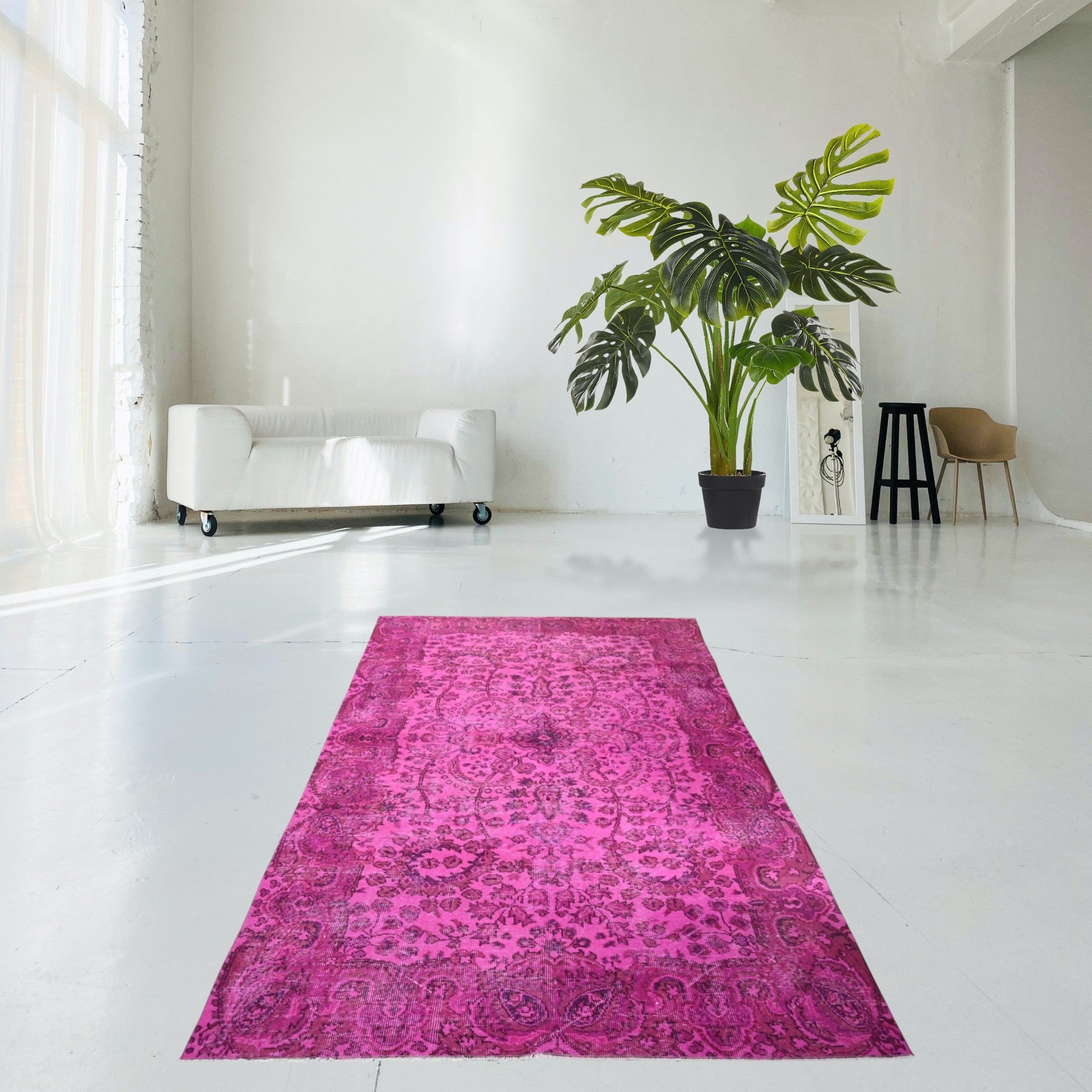 Roze vintage vloerkleed - F551 - Lavinta