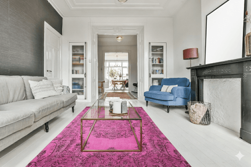 Bohemian pink vintage rug - F563