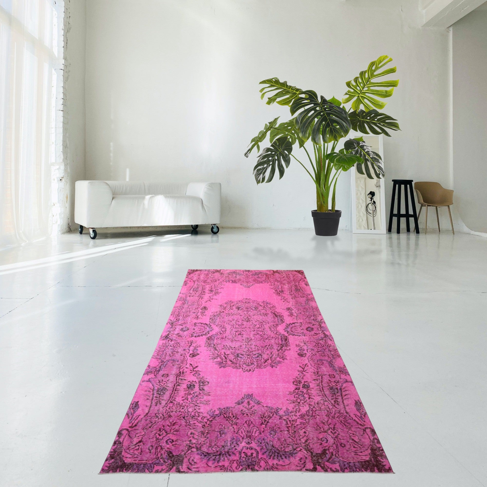 Roze vintage vloerkleed - F563