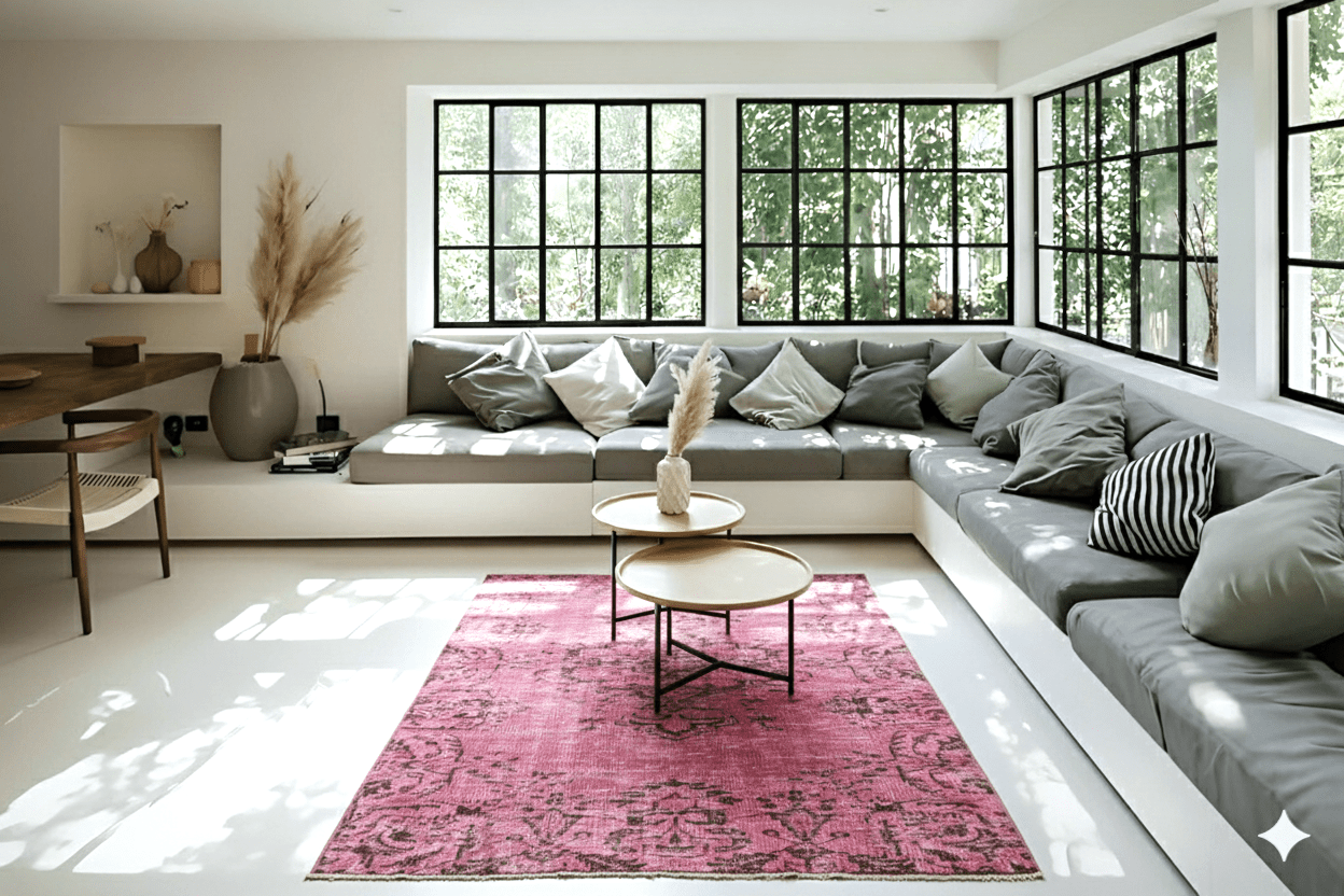 Roze vintage vloerkleed - F717