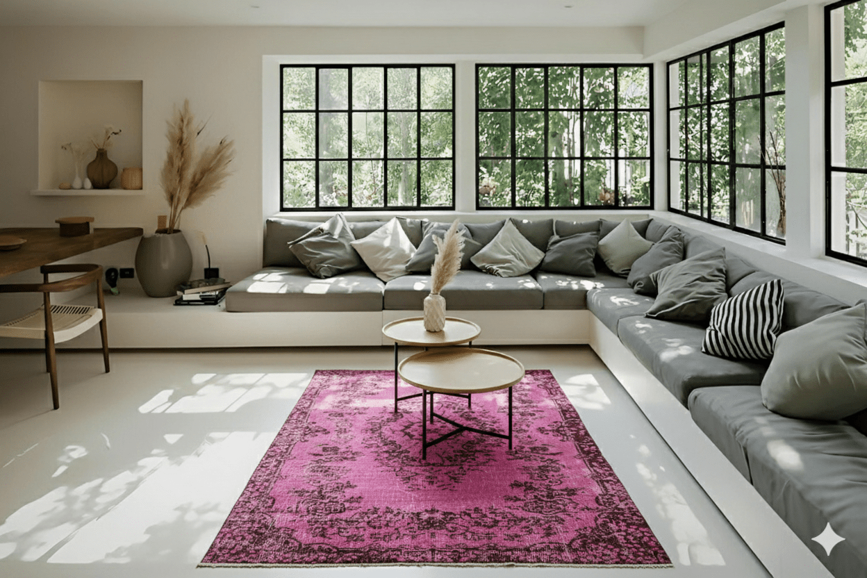 Roze vintage vloerkleed - F718