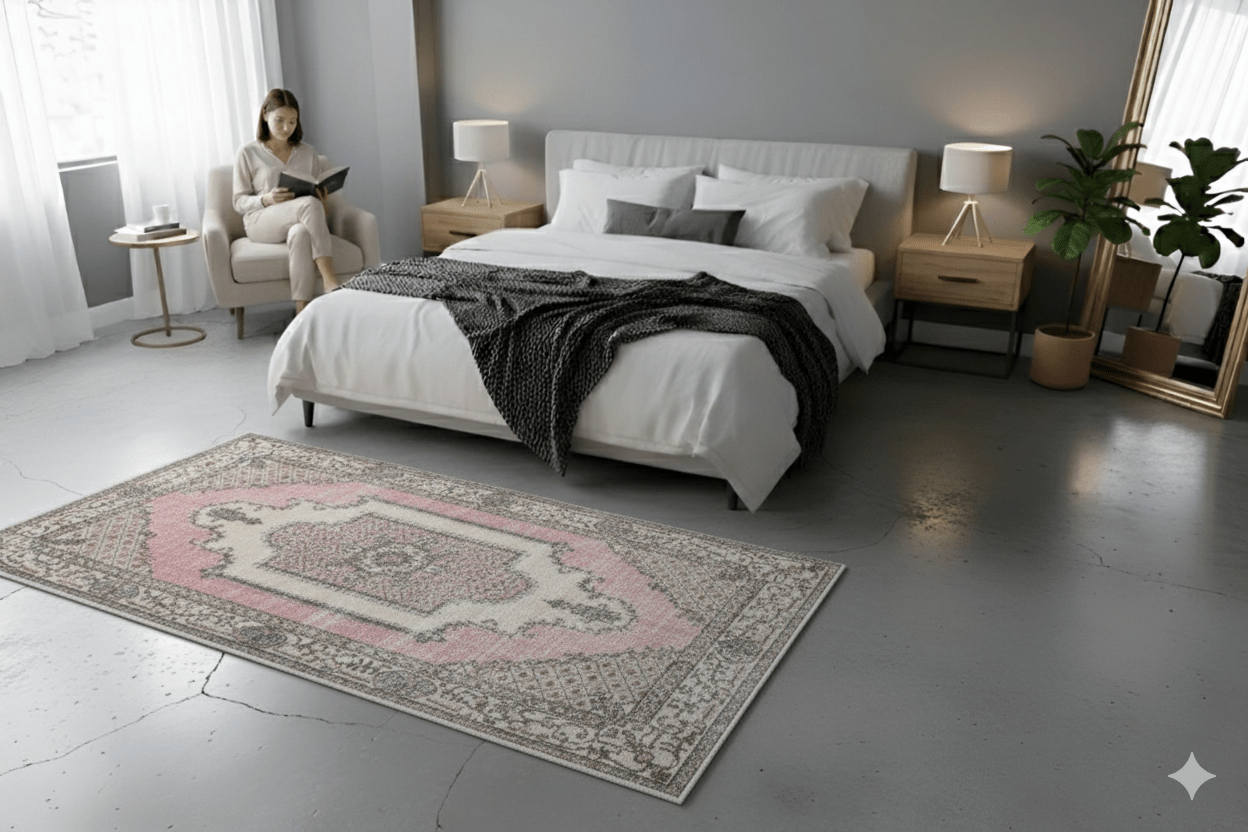 Roze vintage vloerkleed - G105