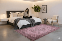 Roze vintage vloerkleed - G126 - Lavinta