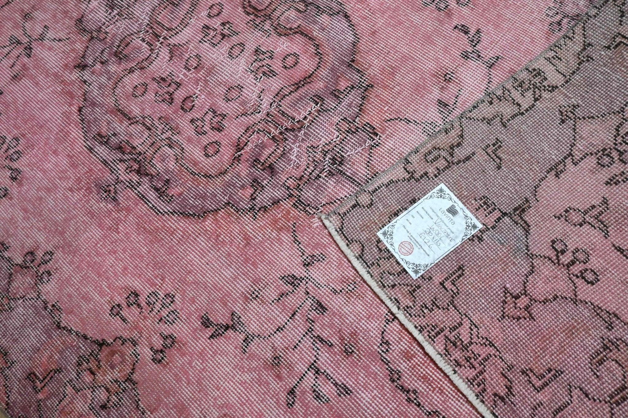 Roze vintage vloerkleed - G126 - Lavinta