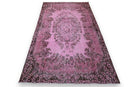 Vrolijk roze vintage vloerkleed detail - G268