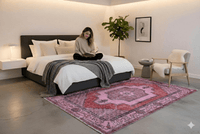Roze vintage vloerkleed - G271 - Lavinta
