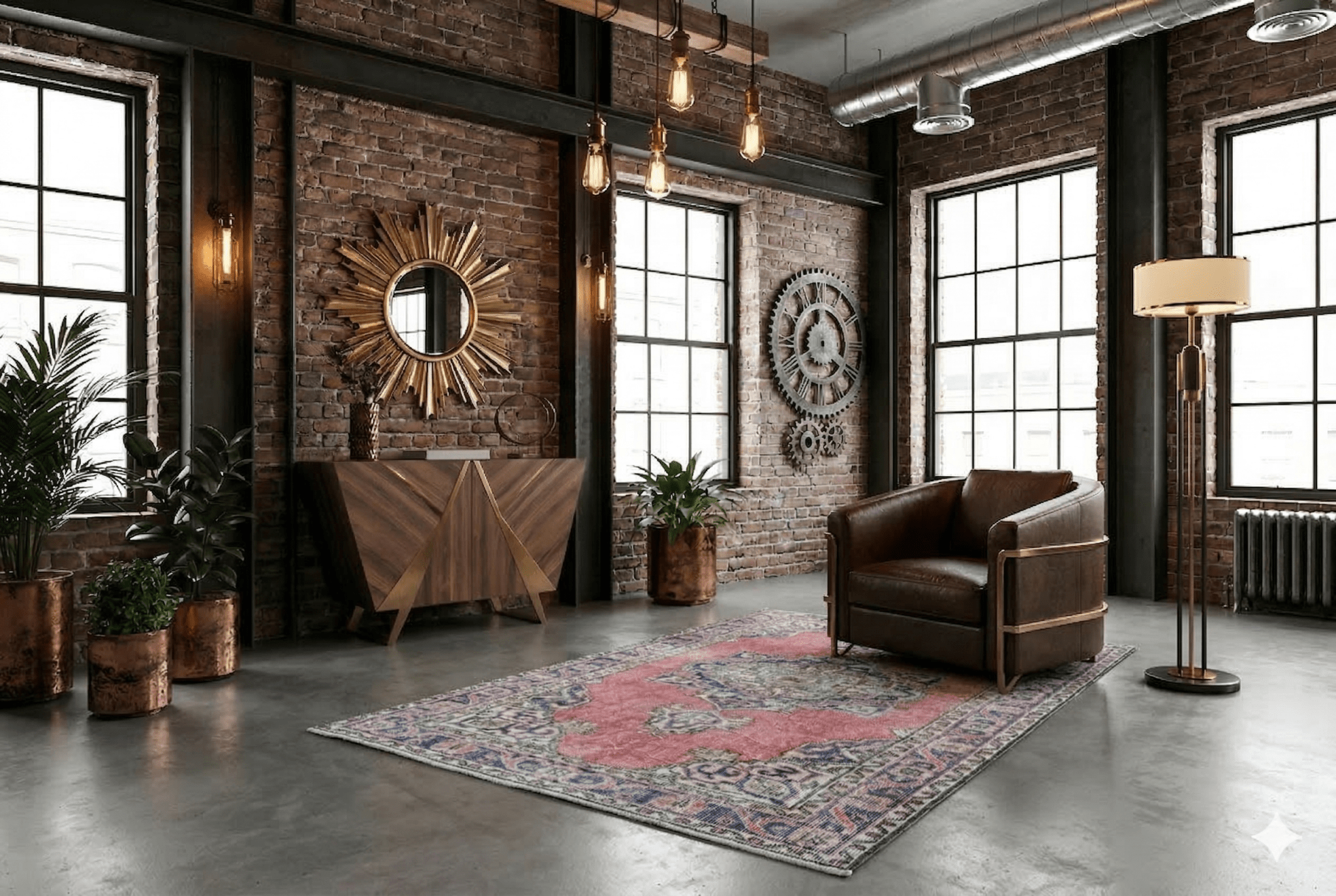 Orange Vintage Rug - F557