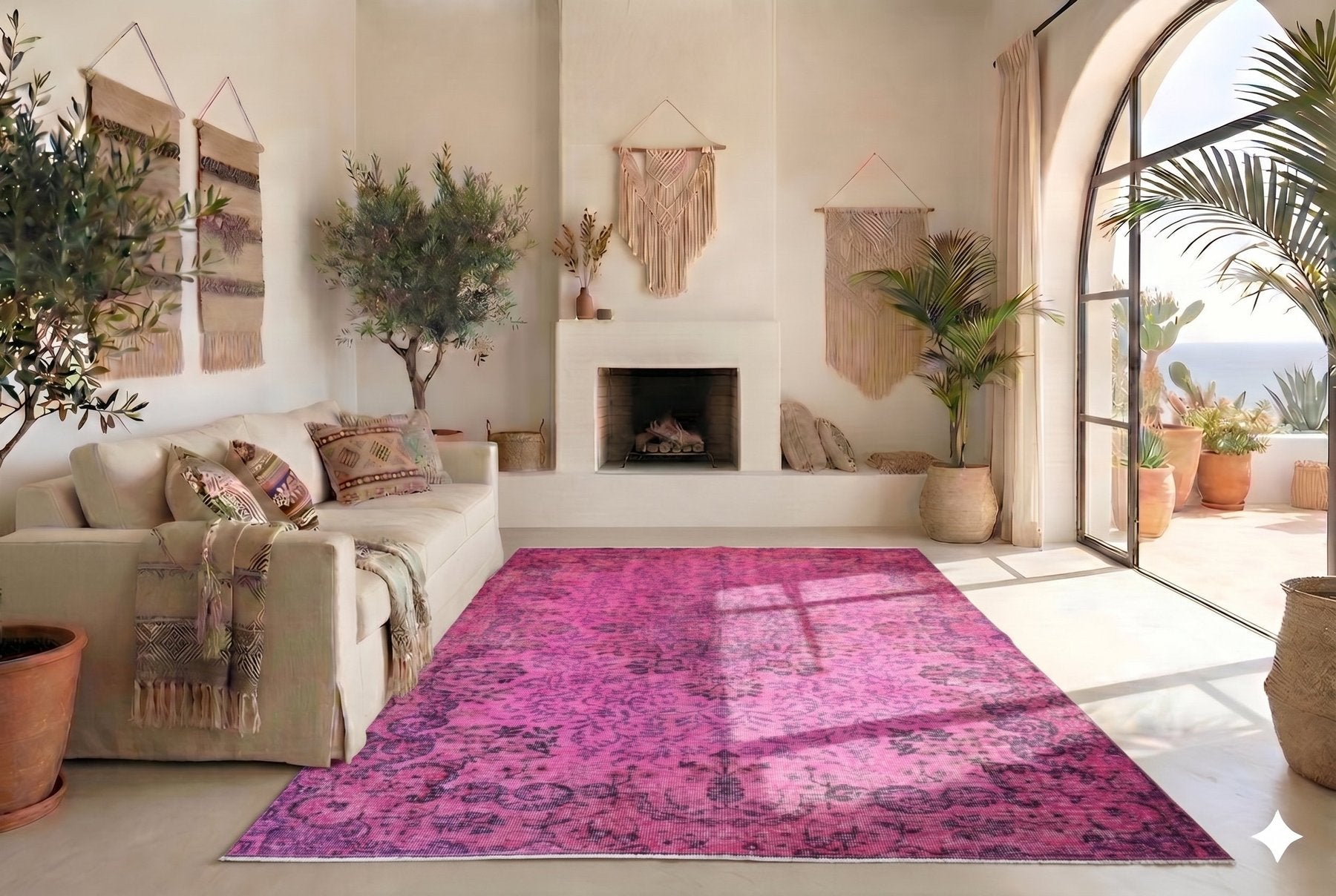 Exciting Pink Vintage Rug - F820