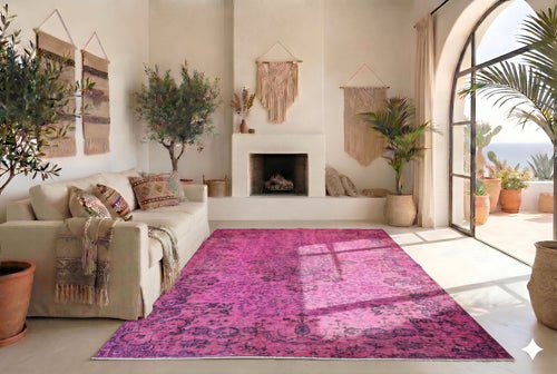 Exciting Pink Vintage Rug - F820
