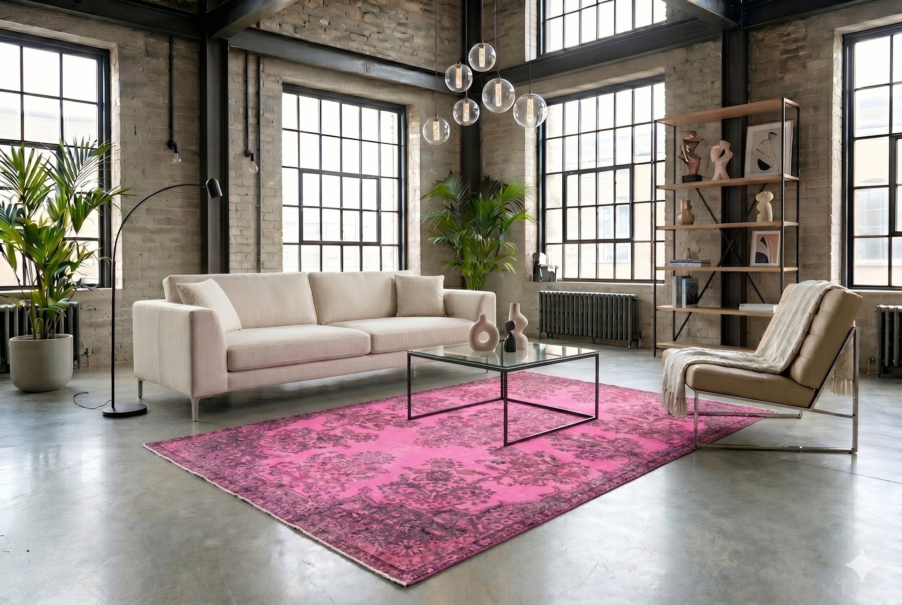 Speels roze vintage vloerkleed - E519 - Lavinta