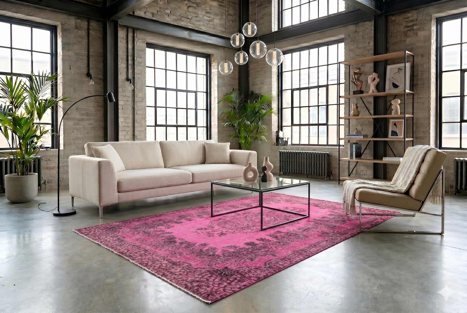 Speels roze vintage vloerkleed - F567 - Lavinta