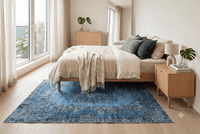 Statig blauw vintage vloerkleed - G520 - Lavinta