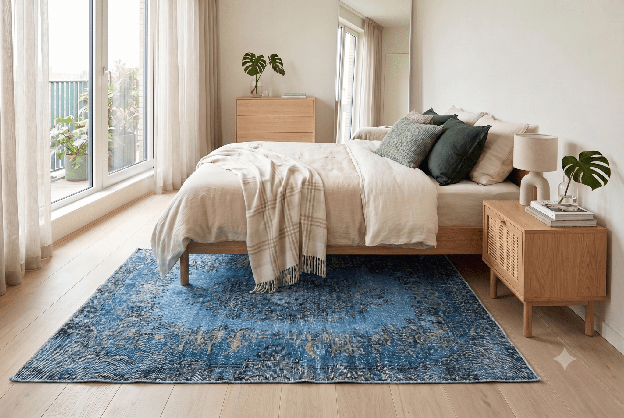 Statig blauw vintage vloerkleed - G520 - Lavinta