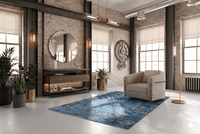 Statig blauw vintage vloerkleed - G520 - Lavinta