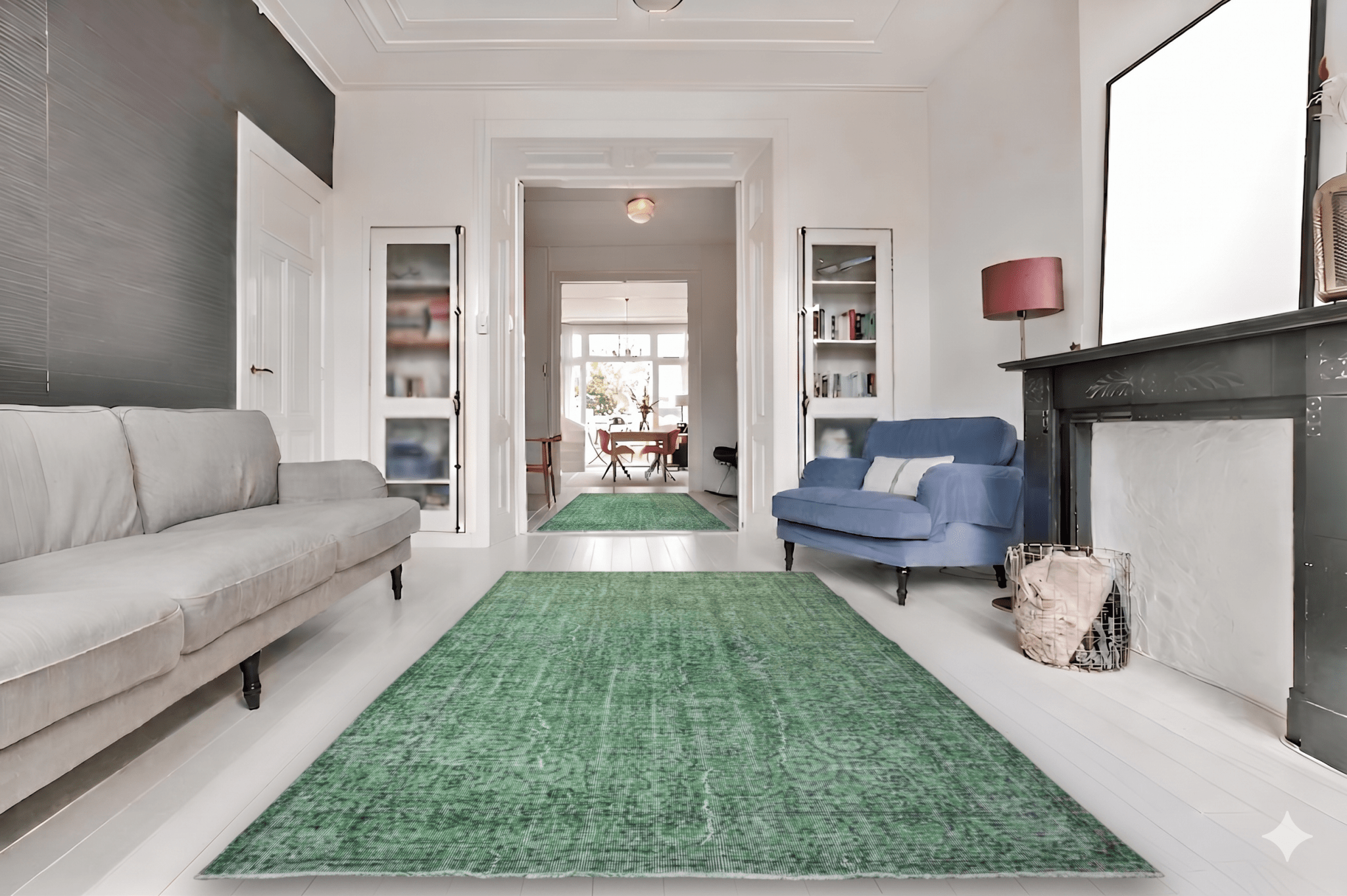Sage green vintage rug - G465