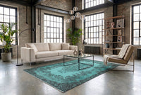 Statig turquoise vintage kleed - F758 - Lavinta