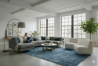 Stijlvol blauw vintage vloerkleed - F756 - Lavinta