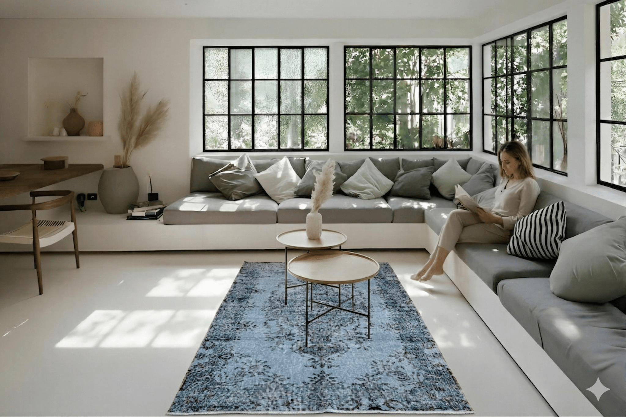 Jeans Blue Vintage Rug - G443