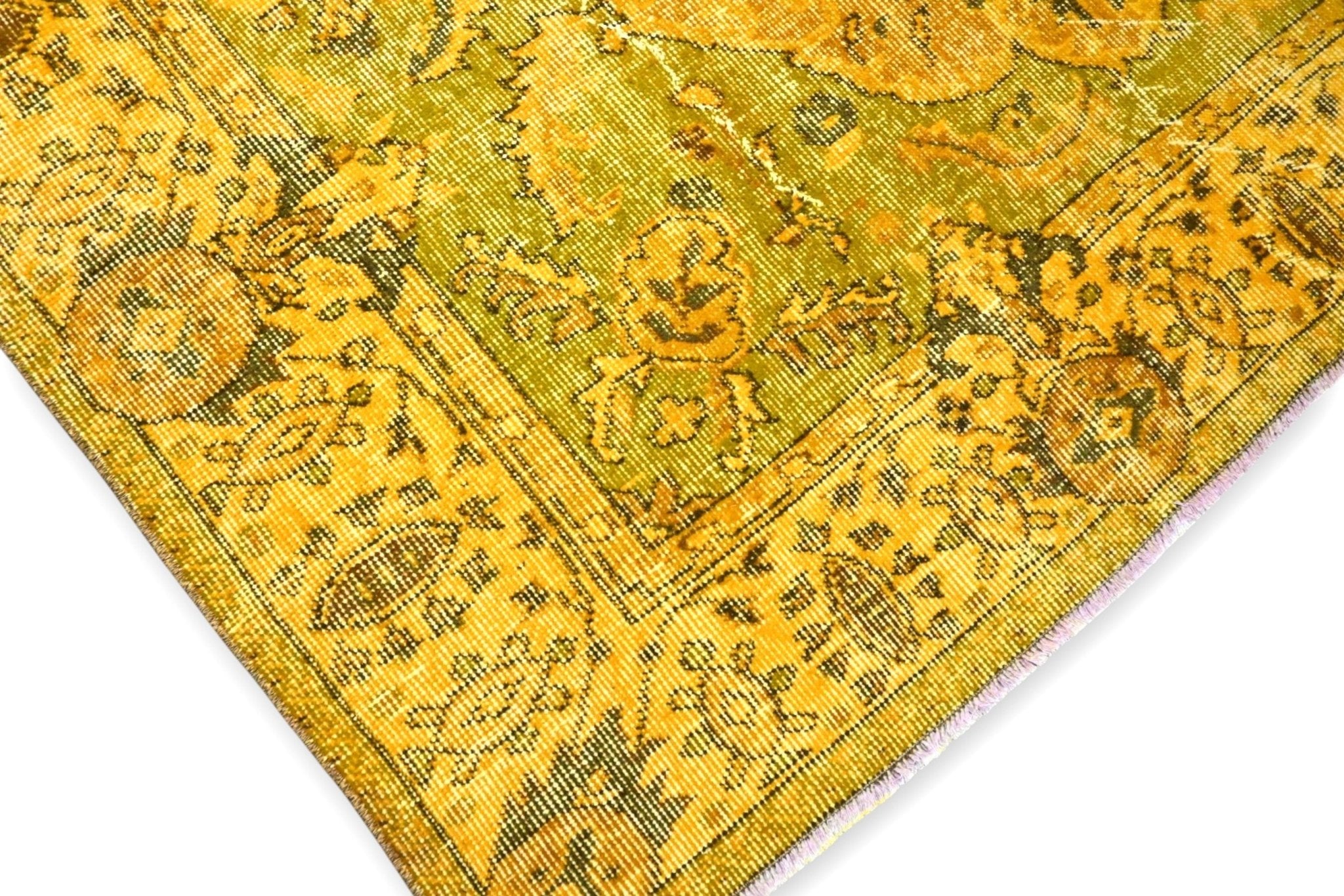 Stralend geel vintage vloerkleed - G537 - Lavinta