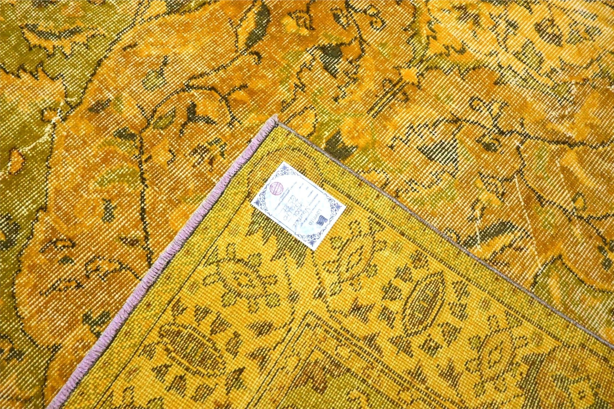 Stralend geel vintage vloerkleed - G537 - Lavinta
