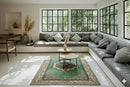 Subtiel groen vintage vloerkleed - F684 - Lavinta