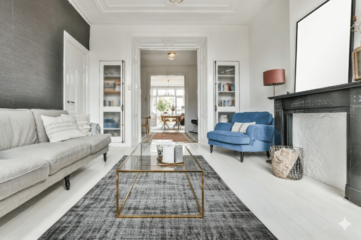 Super vintage grijs vloerkleed - F409