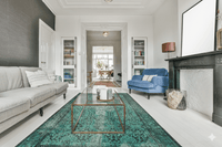 Turquoise vintage vloerkleed - D558 - Lavinta