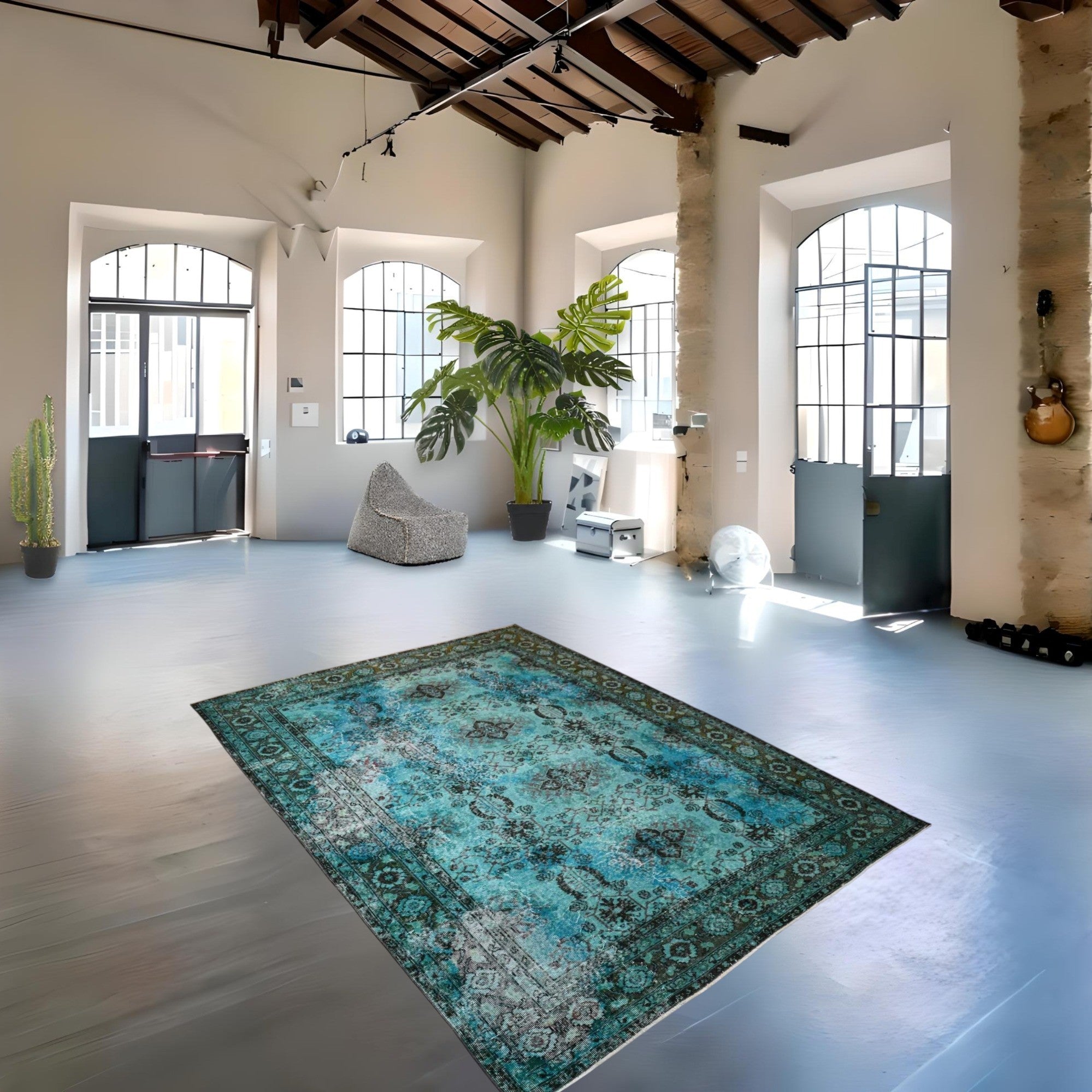 Turquoise Vintage Rug - D635