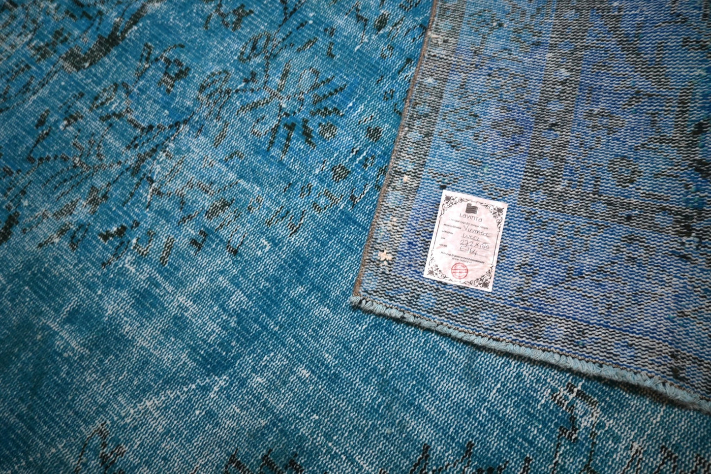 Turquoise vintage vloerkleed - E764 - Lavinta
