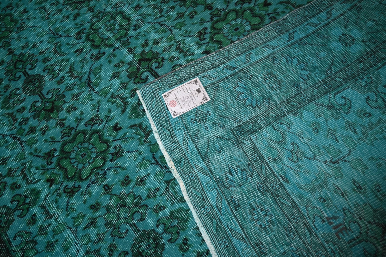 Turquoise vintage vloerkleed - E806 - Lavinta