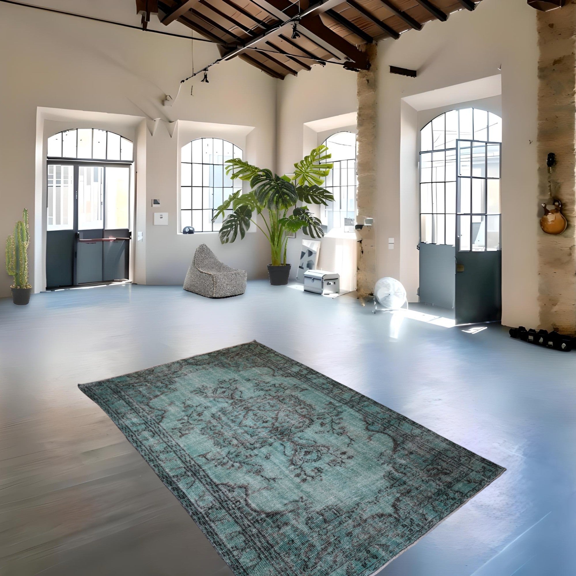 Turquoise Vintage Rug - E989