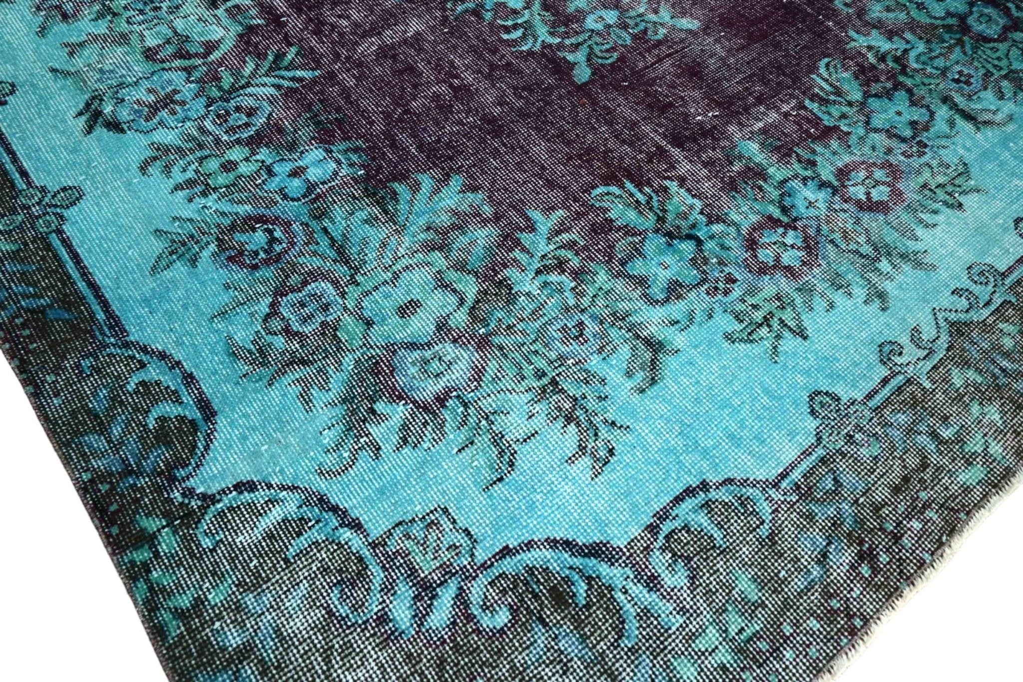 Turquoise vintage vloerkleed - F153 - Lavinta