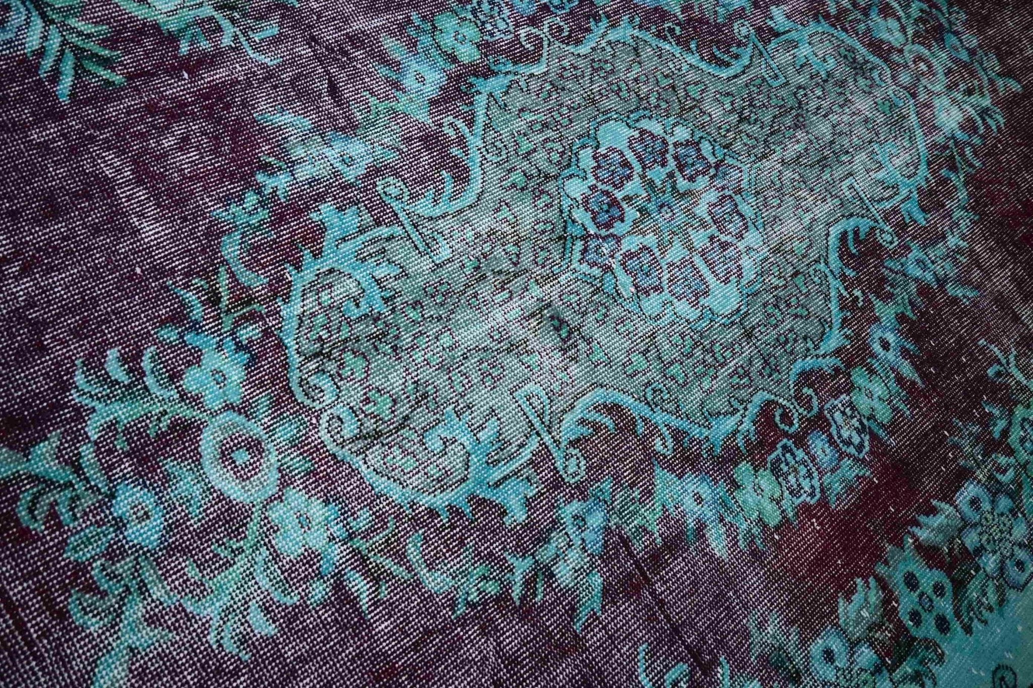 Turquoise vintage vloerkleed - F153 - Lavinta