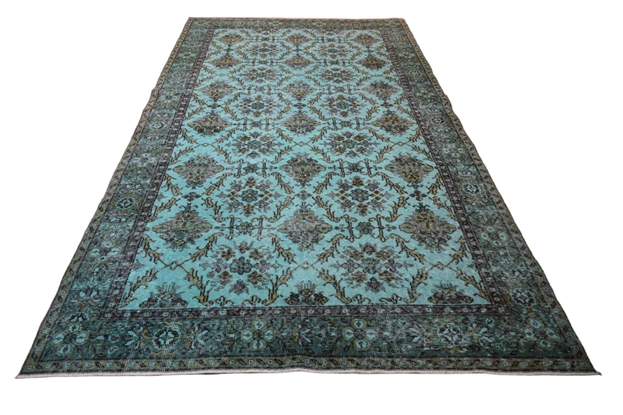 Turquoise vintage vloerkleed - F157 - Lavinta