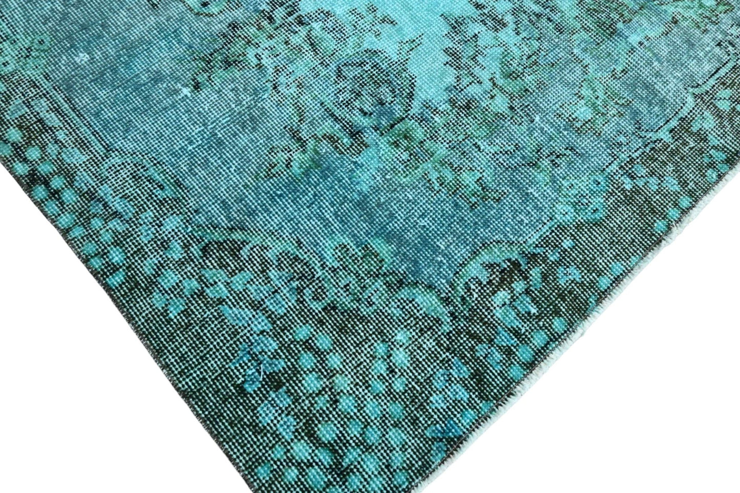 Turquoise vintage vloerkleed - F190 - Lavinta