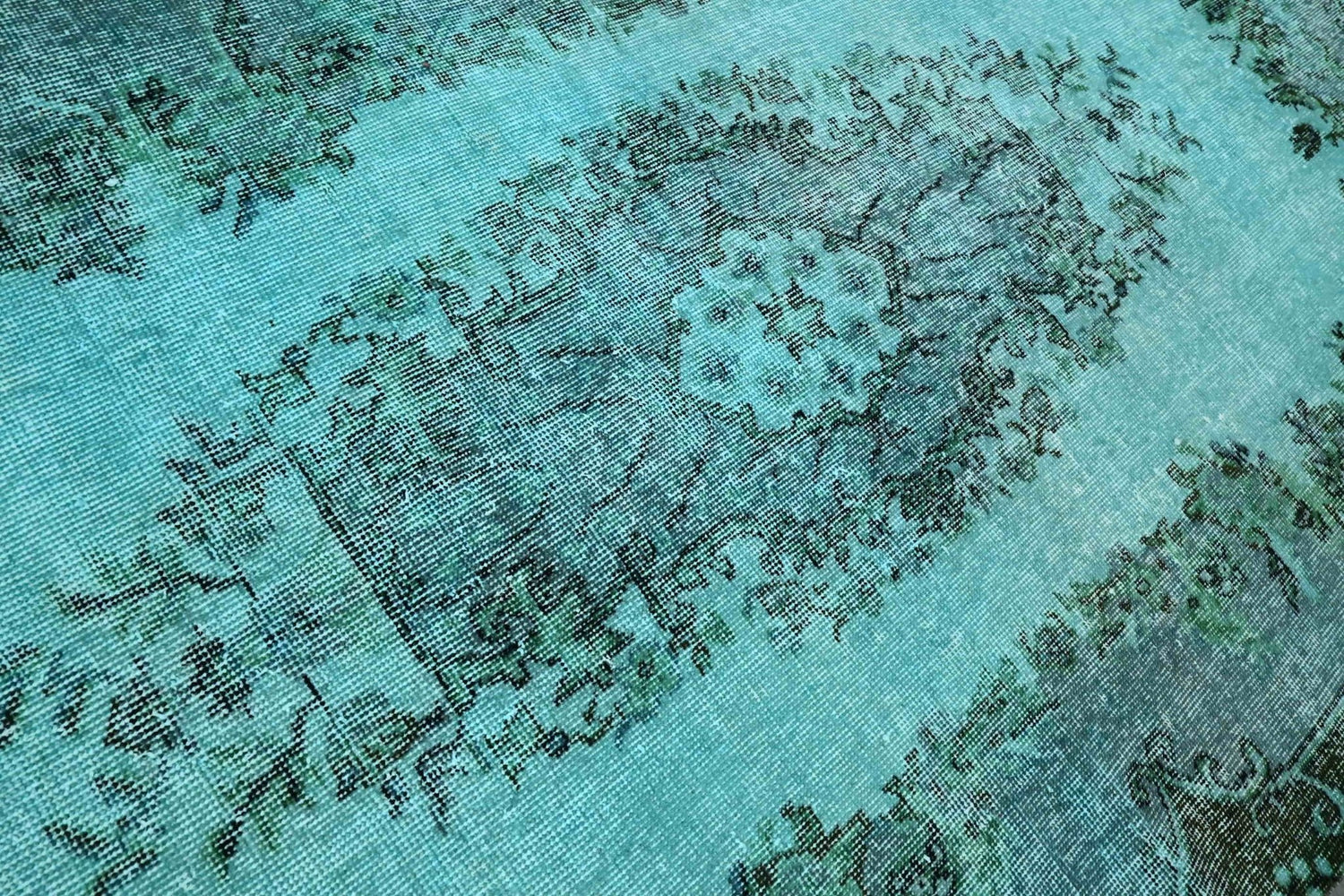 Turquoise vintage vloerkleed - F190 - Lavinta