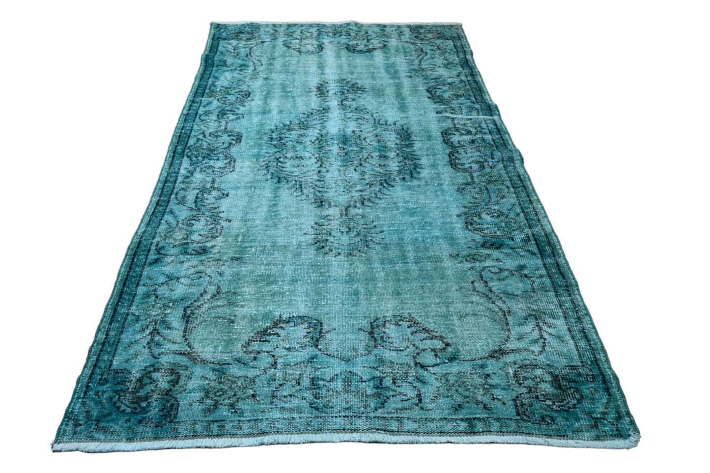 Turquoise vintage vloerkleed - F192 - Lavinta