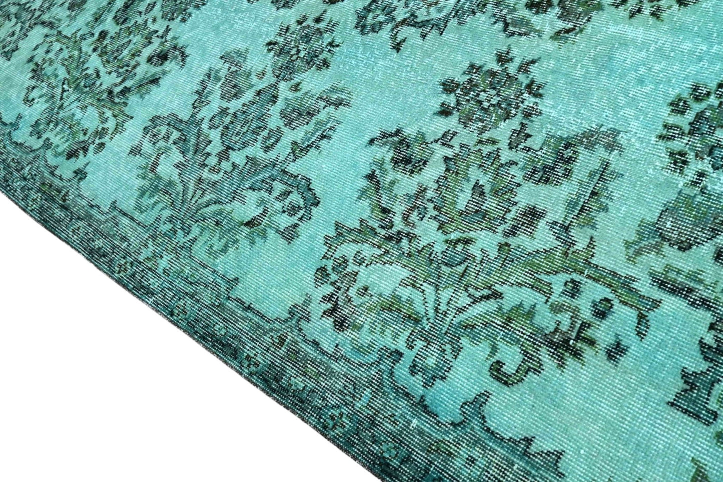 Turquoise vintage vloerkleed - F193 - Lavinta