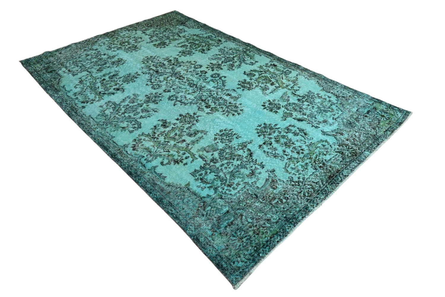 Turquoise vintage vloerkleed - F193 - Lavinta