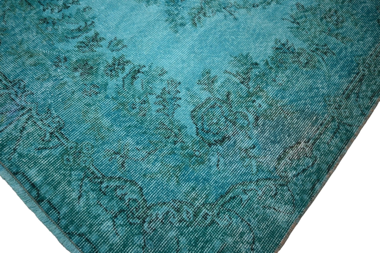 Turquoise vintage vloerkleed - F213 - Lavinta